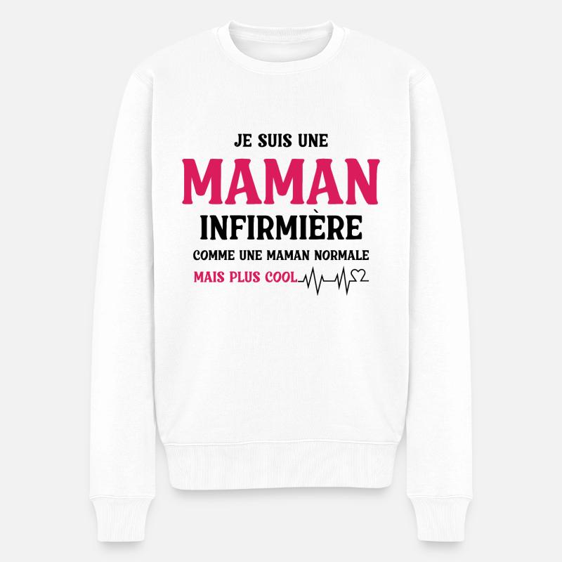 Ich bin eine Krankenschwester - Männer Premium Bio Pullover - Weiß