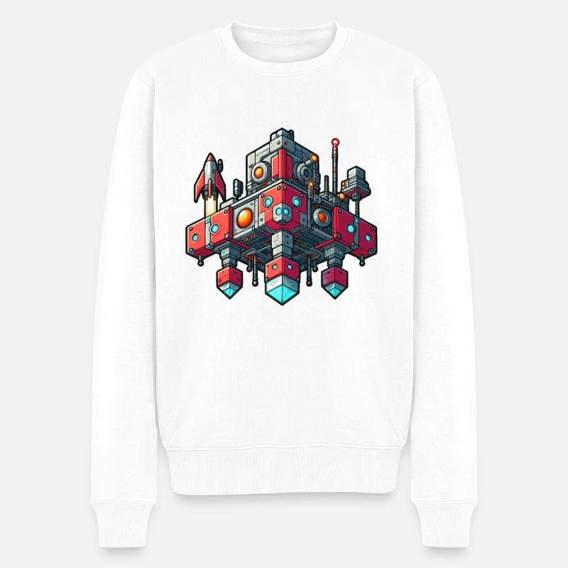 Konstrukt Kindlich Burg - Männer Premium Bio Pullover - Weiß
