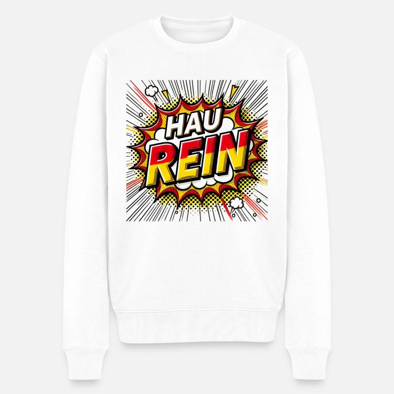 Hau rein - Männer Premium Bio Pullover - Weiß