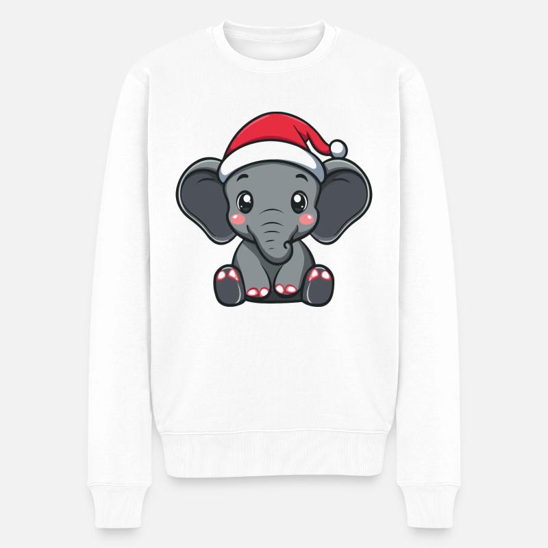 Noël des éléphants - Pull Premium bio Homme - blanc