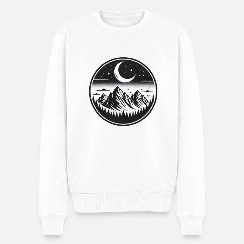 Montagnes de nuit - Pull Premium bio Homme - blanc