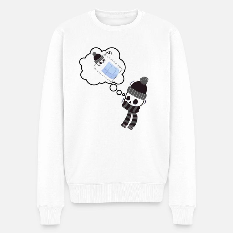 Wunschskelett im Winter - Männer Premium Bio Pullover - Weiß