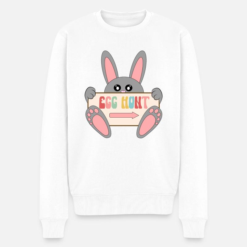 Eiersuche - Männer Premium Bio Pullover - Weiß