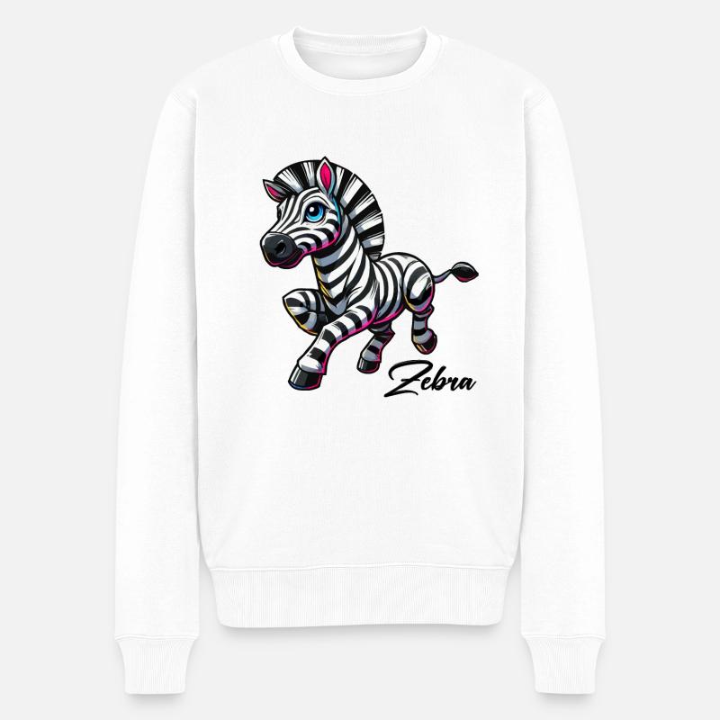 bande dessinée zèbre - Pull Premium bio Homme - blanc