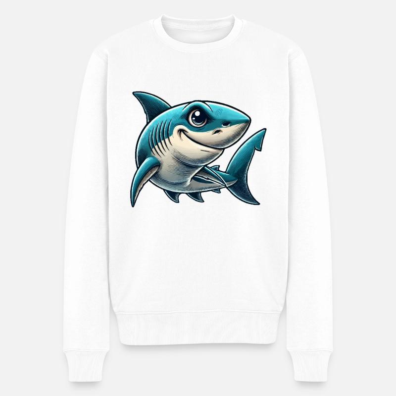 Shark Comic - Men's Premium Organic Jumper - white
