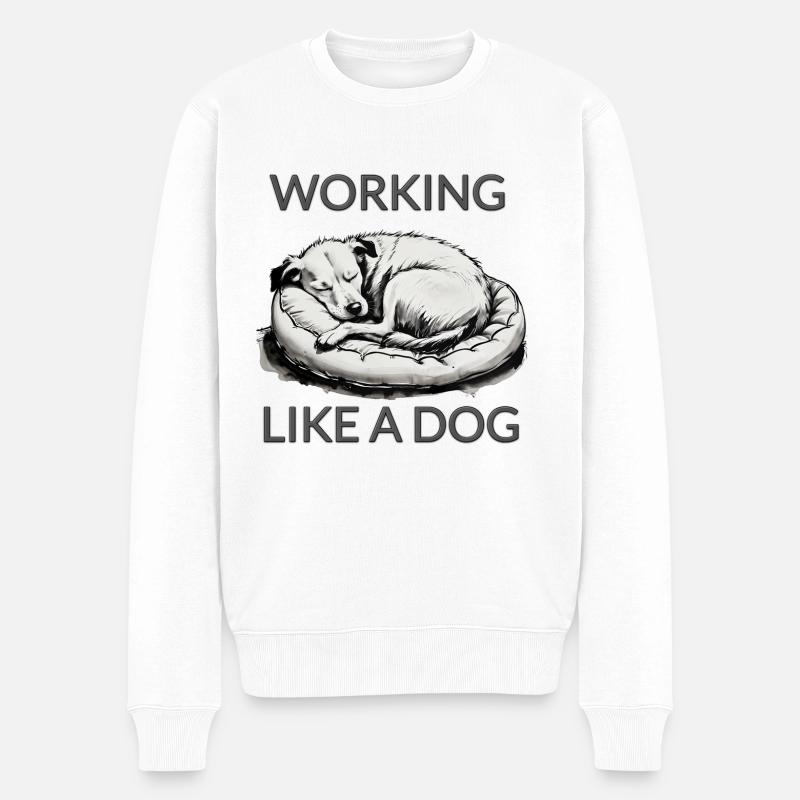 Travailler comme un chien - Pull Premium bio Homme - blanc