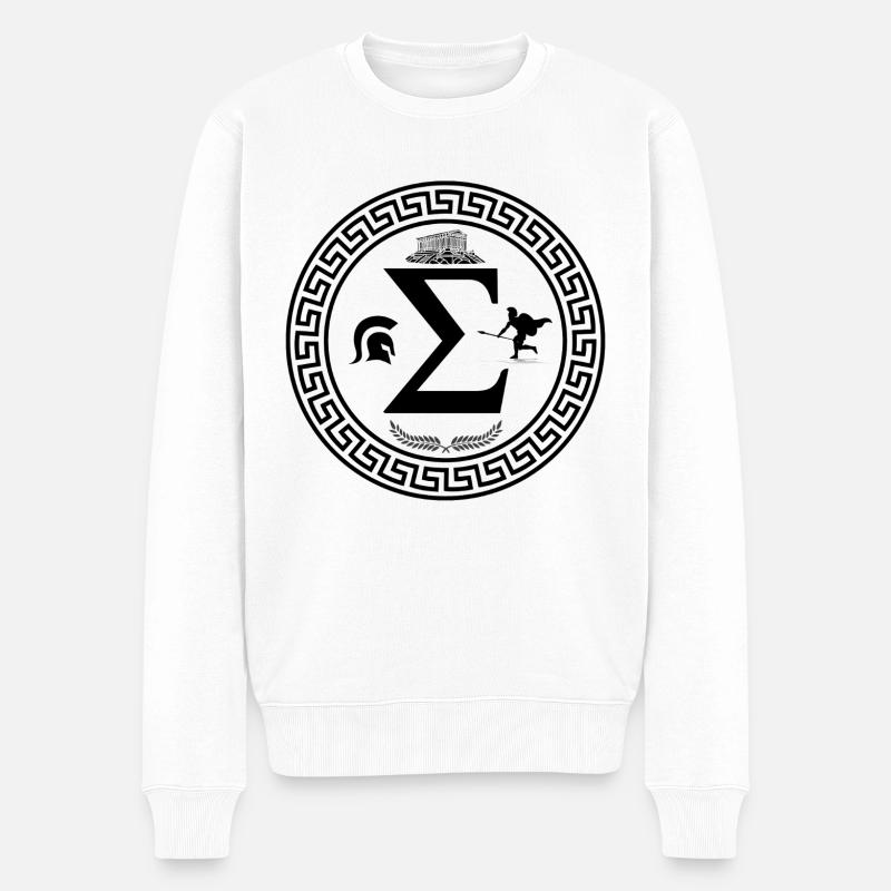 Griechenland - Männer Premium Bio Pullover - Weiß