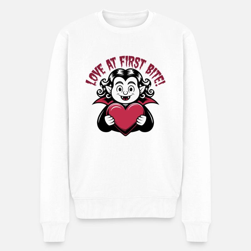 L’amour à la première bouchée - Pull Premium bio Homme - blanc