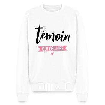 Witness who rocks - Men's Premium Organic Jumper - white - Front - Thijin (182cm)