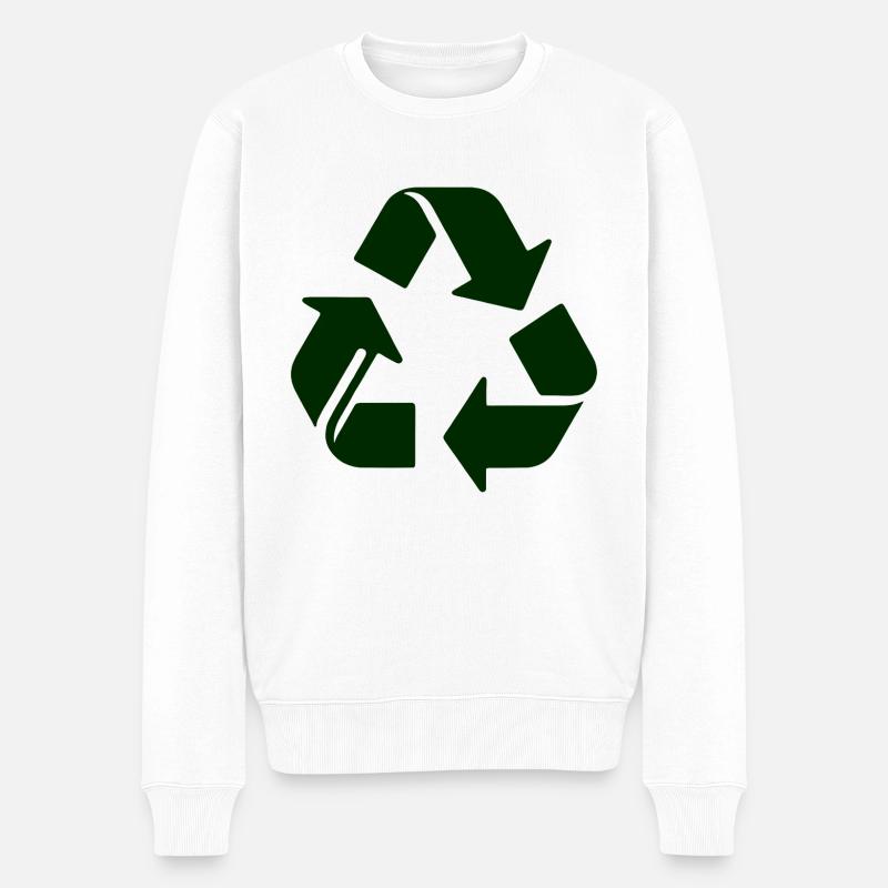 Recycling - Männer Premium Bio Pullover - Weiß