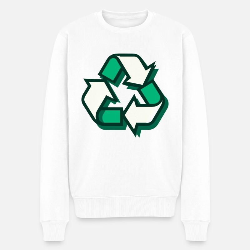Recycling - Männer Premium Bio Pullover - Weiß