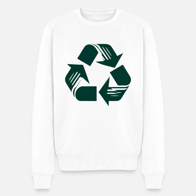 Recycling - Männer Premium Bio Pullover - Weiß