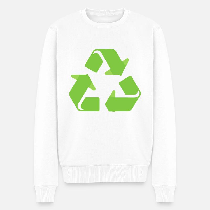 Recycling - Männer Premium Bio Pullover - Weiß