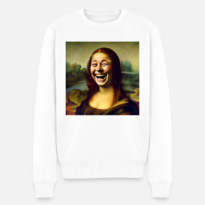 Mona Lisa rire - Pull Premium bio Homme - blanc