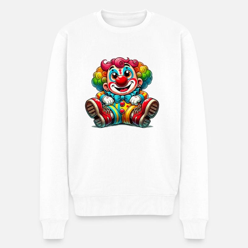 clown comic - Männer Premium Bio Pullover - Weiß