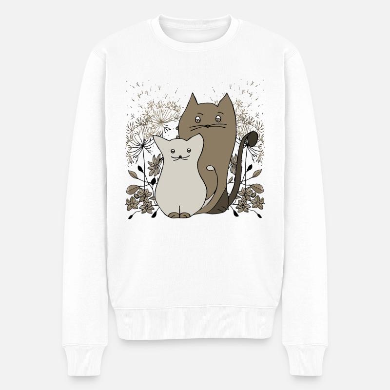 Chats - Pull Premium bio Homme - blanc