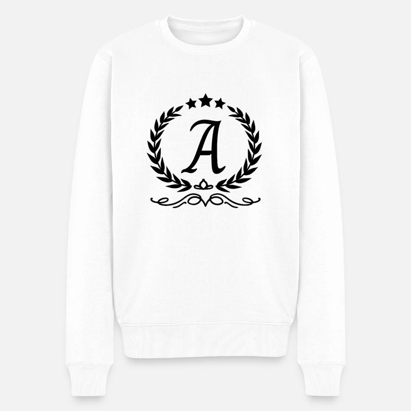 Buchstabe an die Krone - Männer Premium Bio Pullover - Weiß