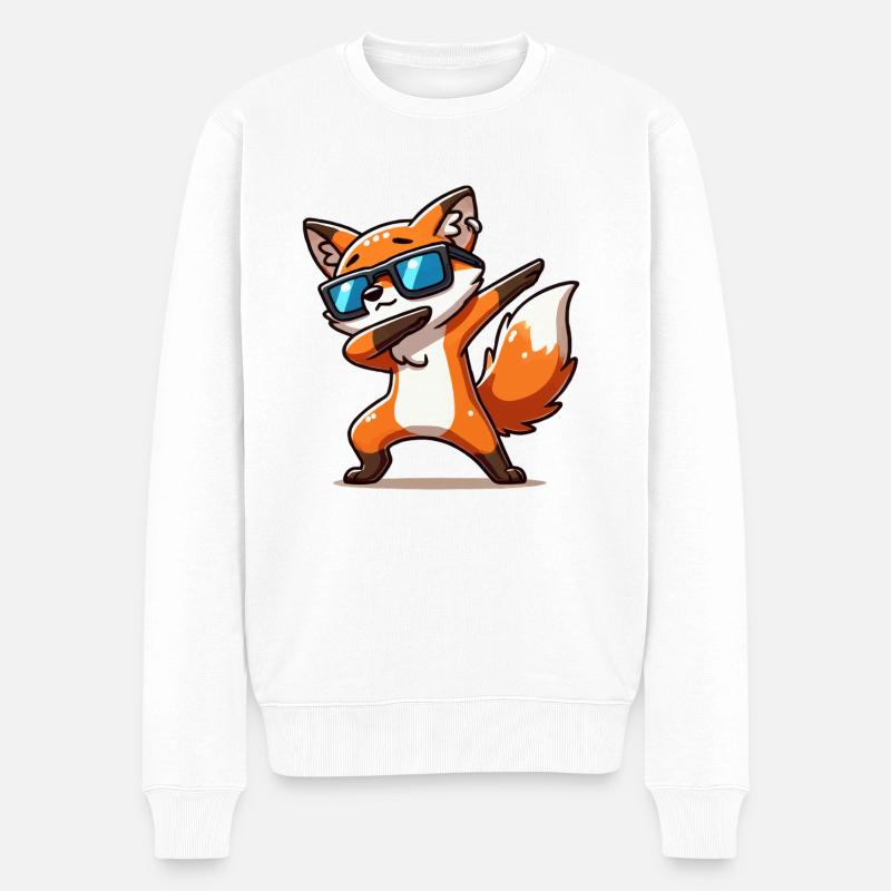 dabbing d’animaux de renard - Pull Premium bio Homme - blanc
