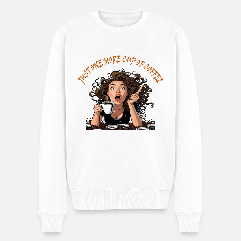 Nur eine weitere Tasse Kaffee - Männer Premium Bio Pullover - Weiß