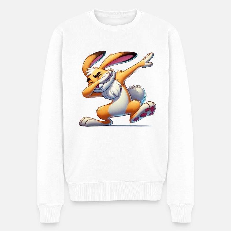 Bande dessinée Bunny Dabbing - Pull Premium bio Homme - blanc