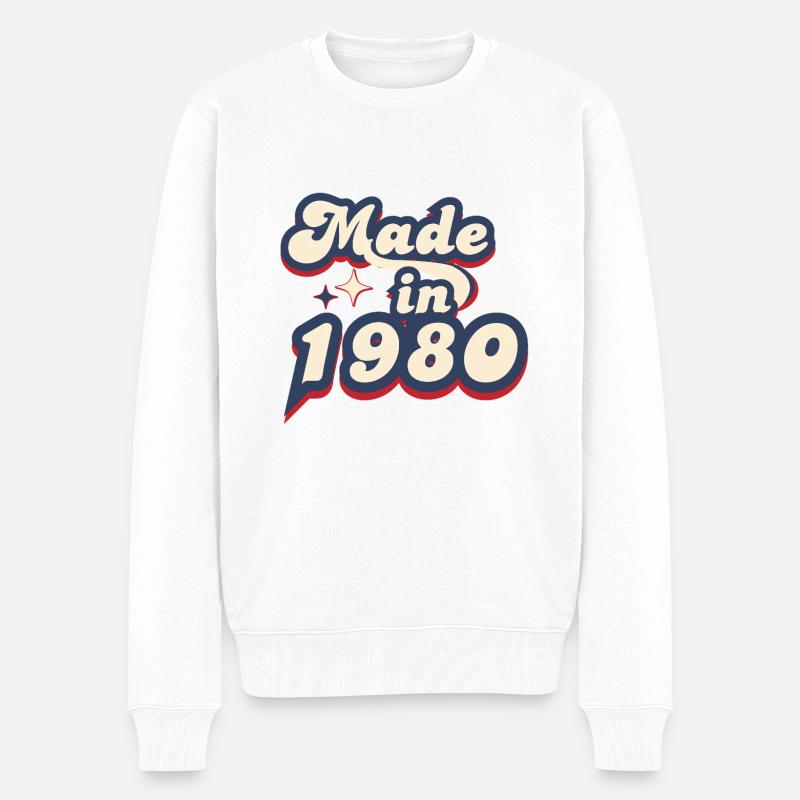 Made in 1980 retro - Pull Premium bio Homme - blanc