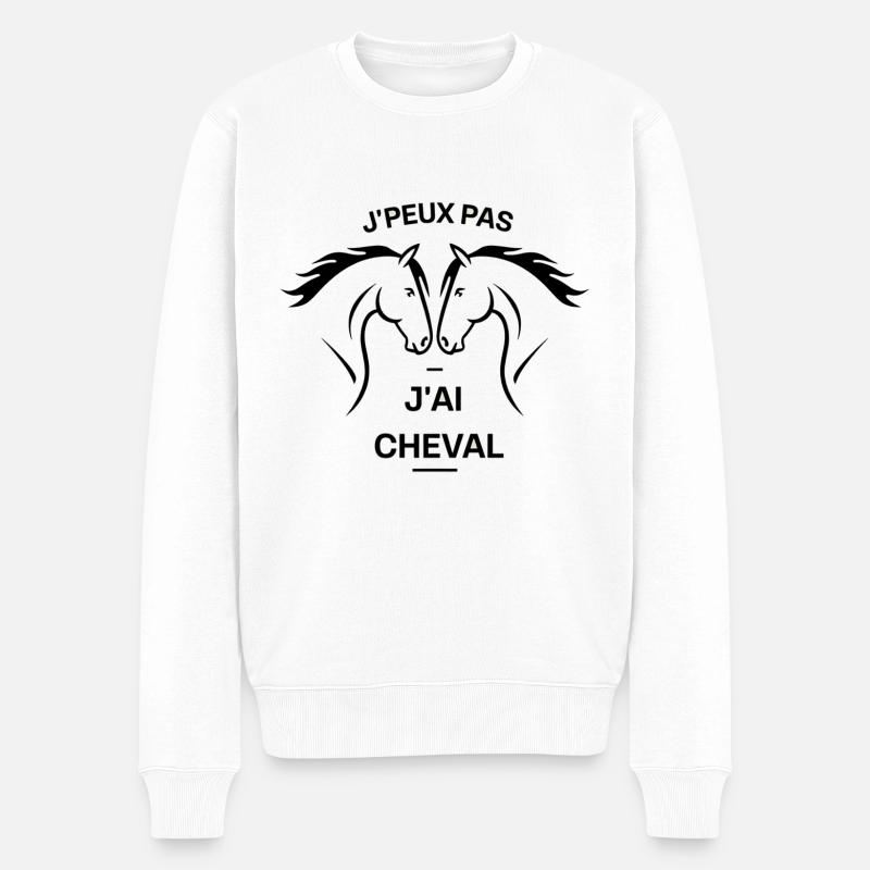 J'peux pas j'ai cheval - Pull Premium bio Homme - blanc
