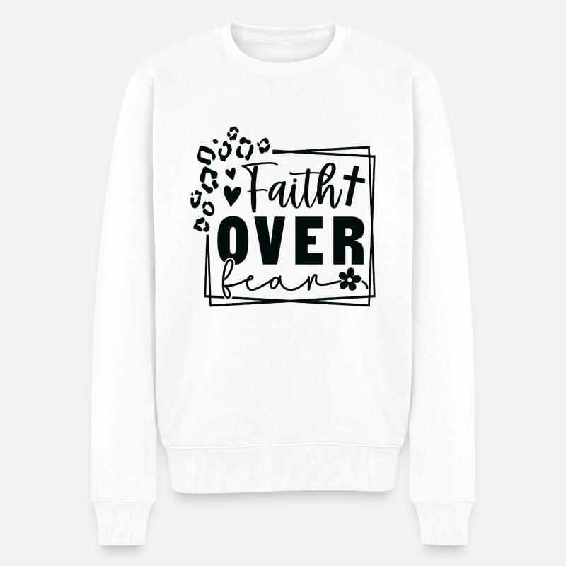 La foi plutôt que la peur - Pull Premium bio Homme - blanc