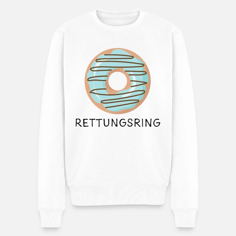Donut Rettungsring sw - Männer Premium Bio Pullover - Weiß