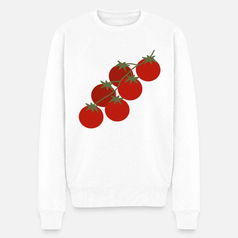 Kirschtomaten-Rebe - Männer Premium Bio Pullover - Weiß