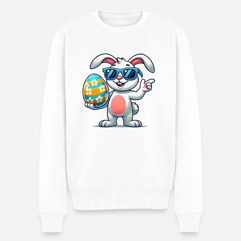 osterhase sonnenbrille - Männer Premium Bio Pullover - Weiß