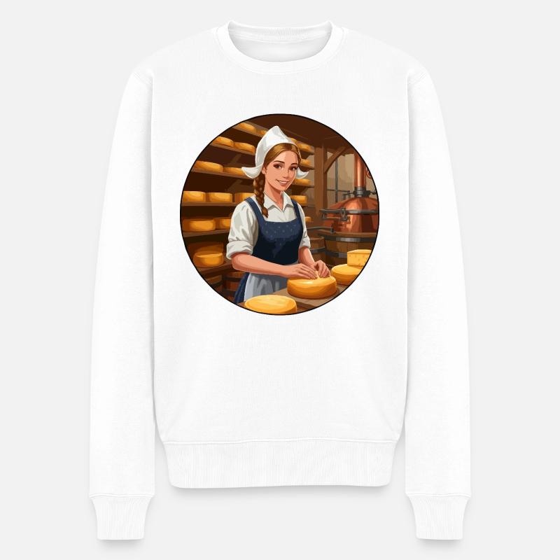 Fille au fromage Hollande - Pull Premium bio Homme - blanc