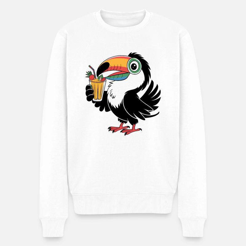 Süßer Tukan - Männer Premium Bio Pullover - Weiß