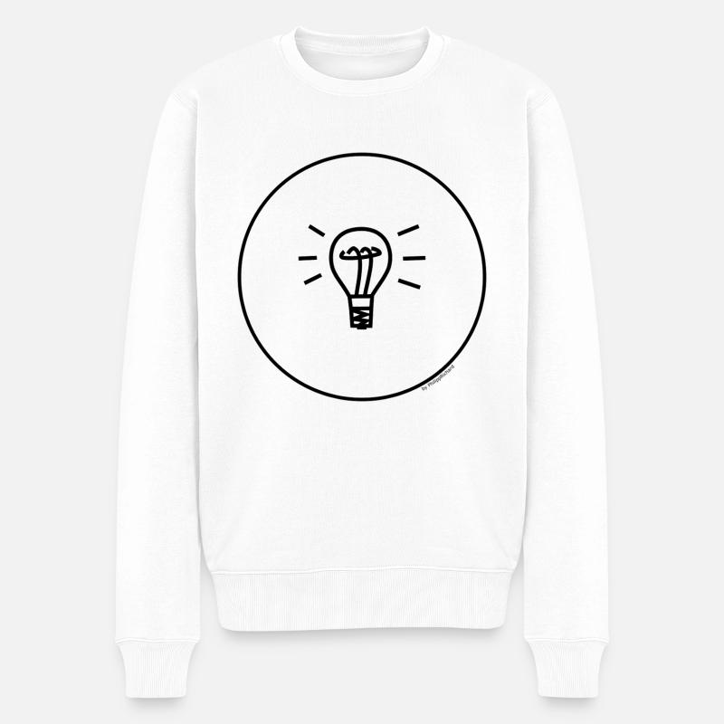 Eine Glühbirne - Männer Premium Bio Pullover - Weiß