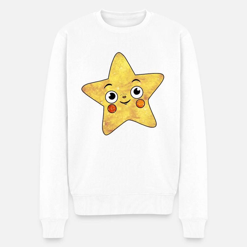 Kosmischer Stern - Männer Premium Bio Pullover - Weiß
