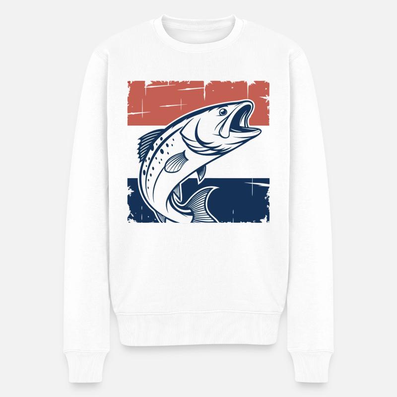La basse et le drapeau néerlandais - Pull Premium bio Homme - blanc