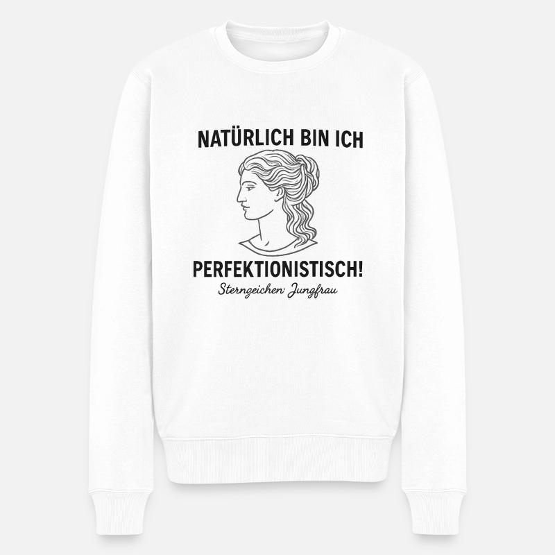 Vierge Perfectionniste - Dicton du zodiaque - Pull Premium bio Homme - blanc