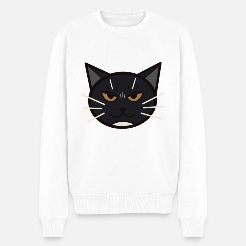 Cookie Die Katze - Männer Premium Bio Pullover - Weiß