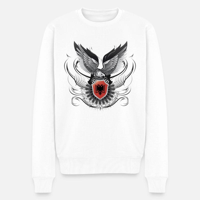 Shqiponja/Albania #02 - Männer Premium Bio Pullover - Weiß
