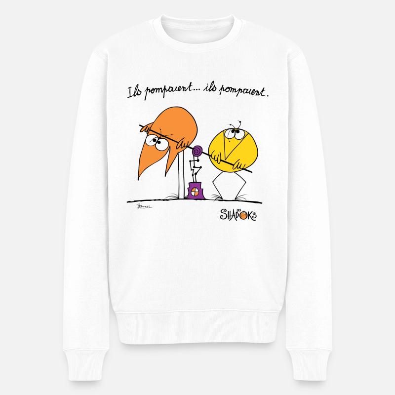 Shadoks Pumpe 02 - Männer Premium Bio Pullover - Weiß