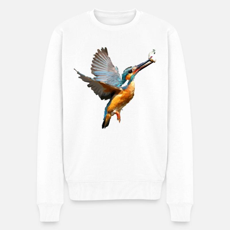 kingfisher - Männer Premium Bio Pullover - Weiß