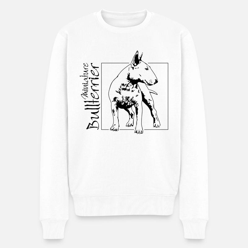 Miniature BULLTERRIER Hunde Hund Wilsigns - Männer Premium Bio Pullover - Weiß
