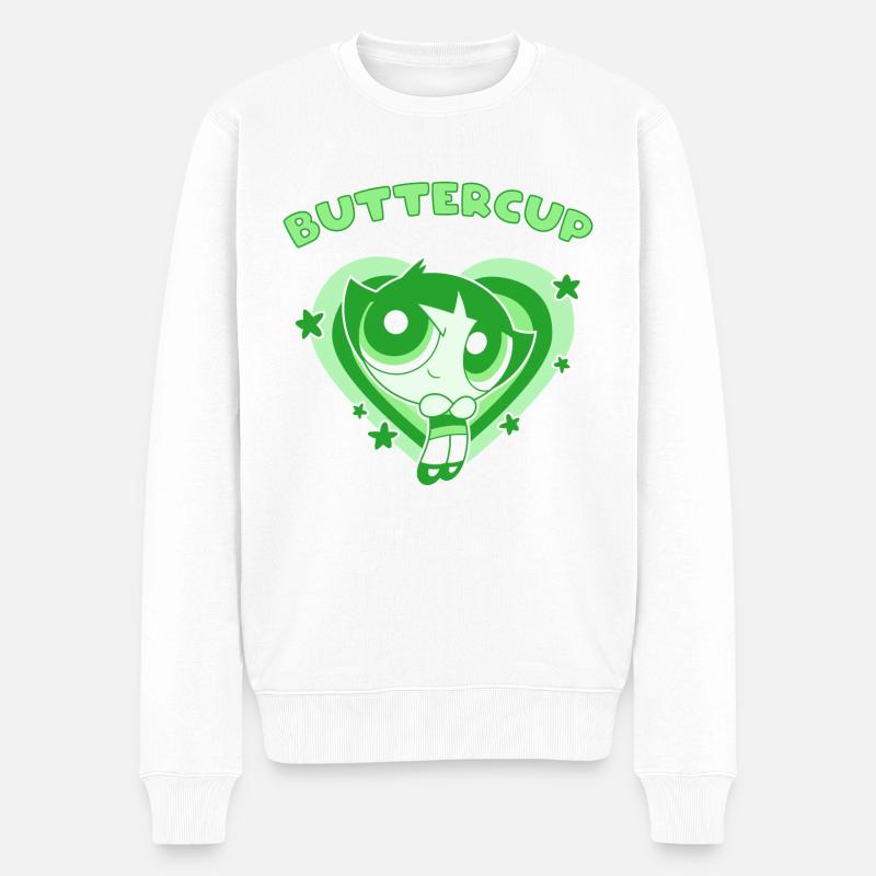 Powerpuff Girls Buttercup - Männer Premium Bio Pullover - Weiß