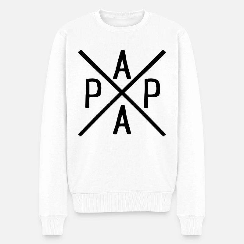 père - Pull Premium bio Homme - blanc