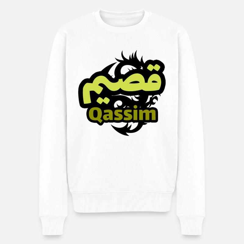Qassim calligraphie prénom - Pull Premium bio Homme - blanc