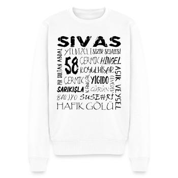 58 Sivas Sivasli - Männer Premium Bio Pullover - Weiß - Vorne - Thijin (182cm)