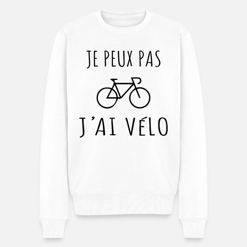 Je Peux Pas J'ai Vélo - Pull Premium bio Homme - blanc