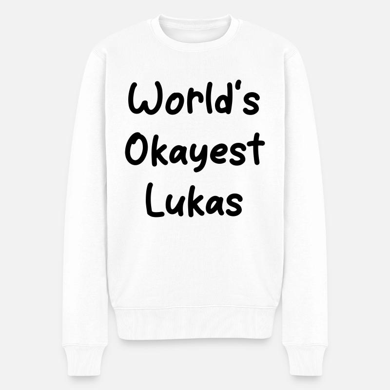 World's okayest Lukas - Männer Premium Bio Pullover - Weiß