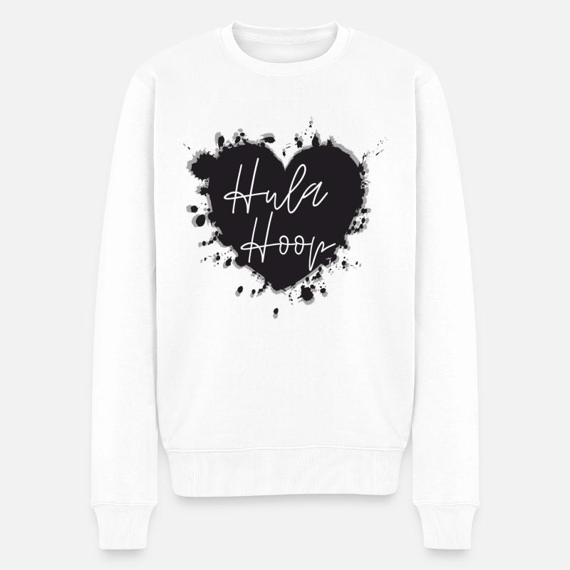 Hula Herz Hoop - Männer Premium Bio Pullover - Weiß