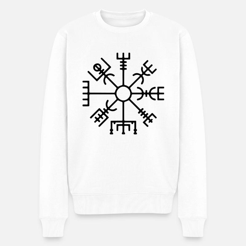 Vegvisir Kompass Rune Vikinger - Männer Premium Bio Pullover - Weiß