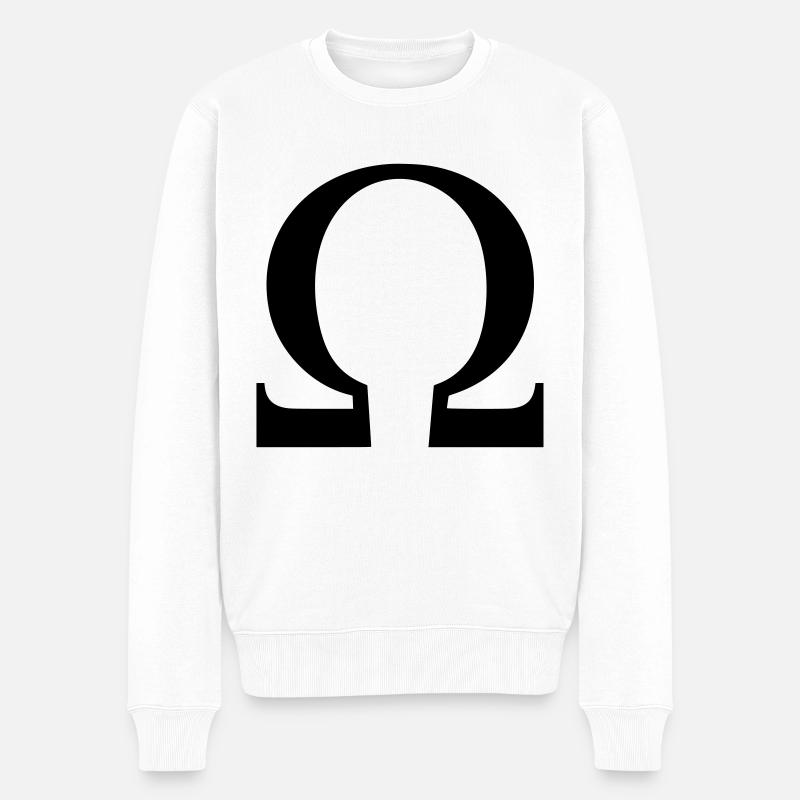 Omega - Männer Premium Bio Pullover - Weiß